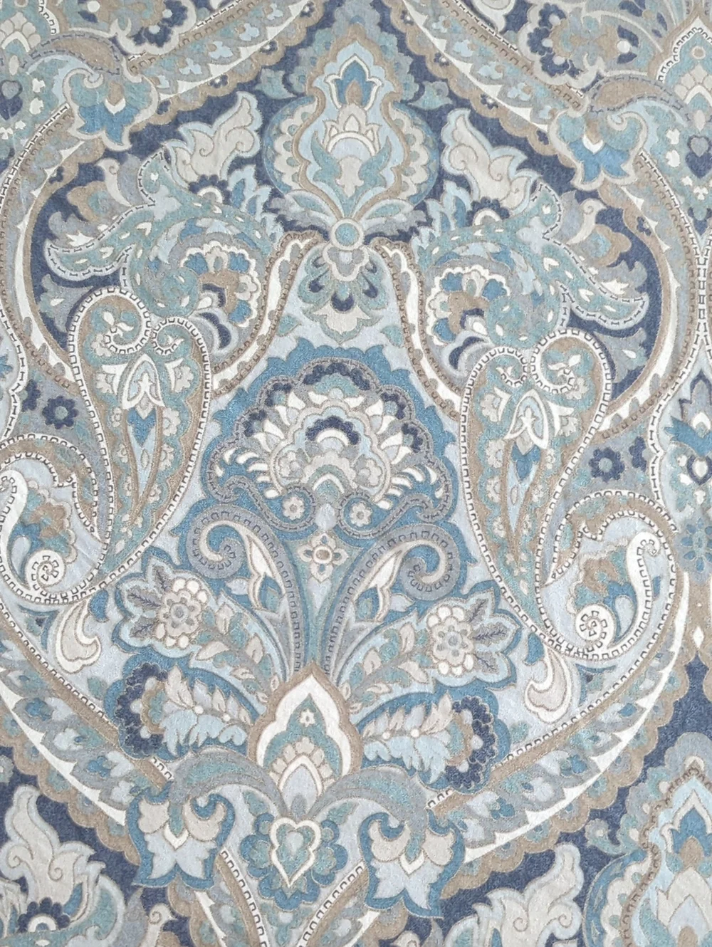 Pottery Barn MacKenna Paisley Queen Size Duvet Cover And 2 English Shams Set.
